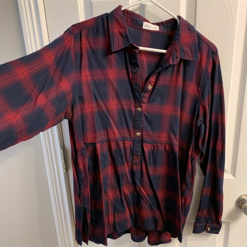 Plaid babydoll style shirt